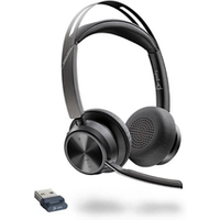 Micro casque sans fil Bluetooth Voyager Focus 2 avec reducteur de bruit ANC pour PC Grey et Black
