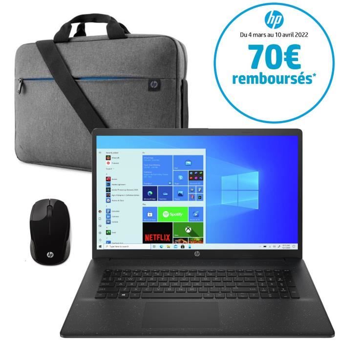 PC Portable HP 17 cn0462nf 173 FHD Core i3 1115G4 RAM 8 Go Stockage 512 Go SSD Windows 10 Sacoche Souris sans fil
