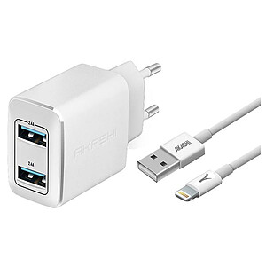 Akashi Chargeur Secteur 2 4A 2xUSB Cable Lightning
