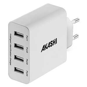 Akashi Turbo Chargeur Secteur 4 USB 5A
