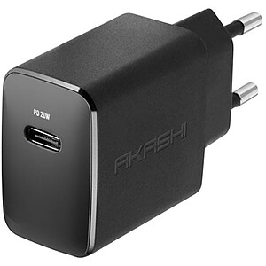 Akashi Chargeur secteur intelligent 3A USB C 20W Black
