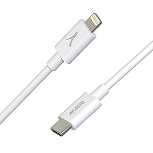 Akashi Cable Eco USB C vers Lightning White 1 m
