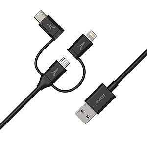 Akashi Cable Eco 3 en 1 USB A vers USB C Lightning micro USB 1 m
