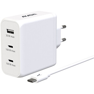 Akashi Chargeur Secteur GaN Intelligent 130W USB C USB A
