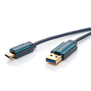 Clicktronic Cable USB C To USB A 3 0 Male Male 0 5 m
