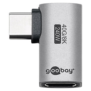 Goobay Adaptateur USB C Male vers USB C Femelle coude a 90A
