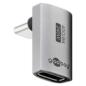 Goobay Adaptateur USB C Male vers USB C Femelle coude a 90A Long
