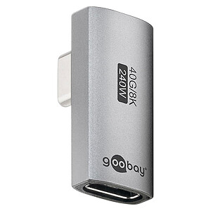 Goobay Adaptateur USB C Male vers USB C Femelle Vertical a 90A et Rotatif
