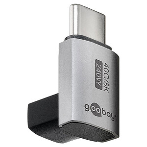 Goobay Adaptateur USB C Male vers USB C Male coude a 90A
