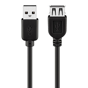 Goobay Cable rallonge USB 2 0 Type A 1 80 m Black