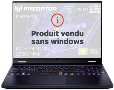 PC Gamer ACER Predator Helios 16 PH16 72 98Z7 Sans OS
