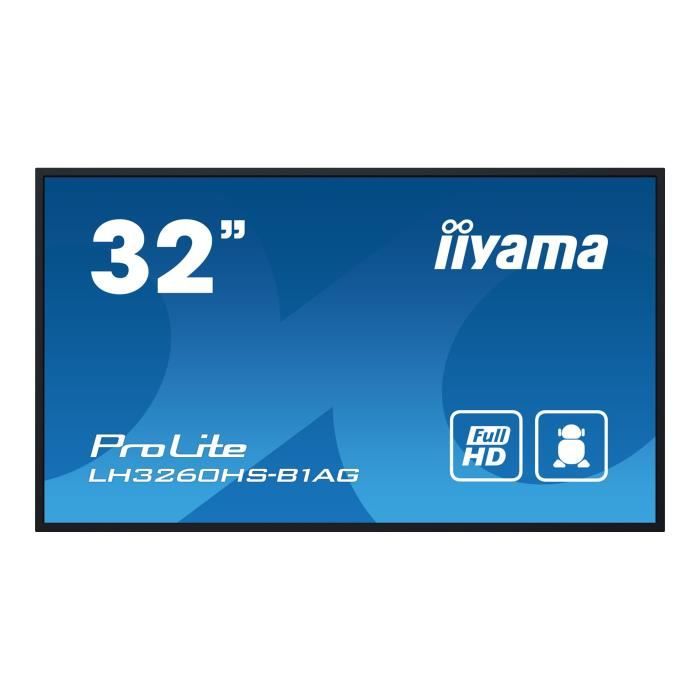 Ecran plat LCD retro eclaire par LED avec lecteur multimedia SoC integre iiyama iiyama ProLite LH3260HS B1AG Classe de diagon
