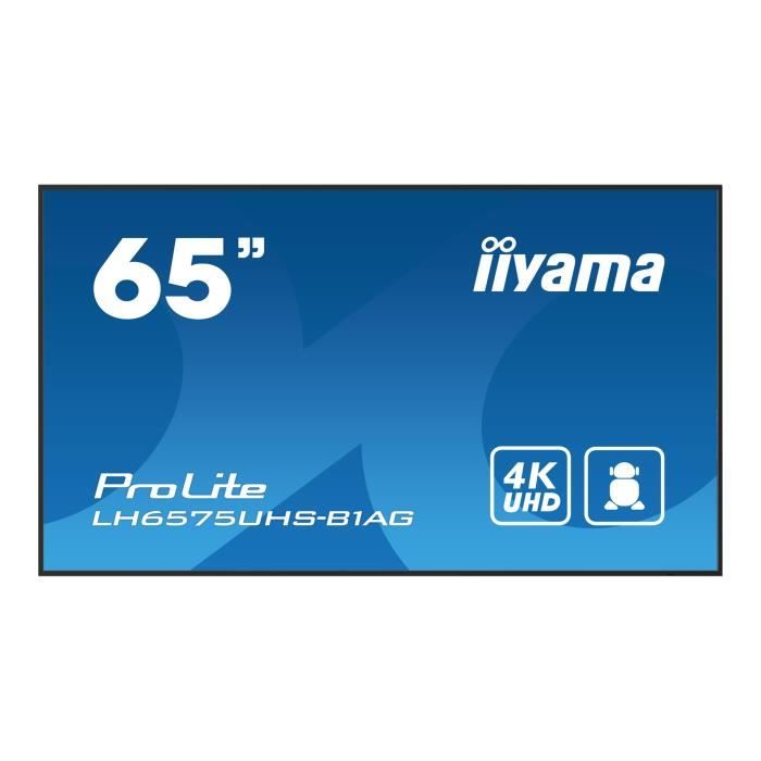 Ecran plat LCD retro eclaire par LED iiyama ProLite LH6575UHS B1AG Classe 65 4K Black
