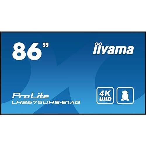 Ecran 86 4K UHD IIYAMA ProLite LH8675UHS B1AG IPS 8ms 500cd mA
