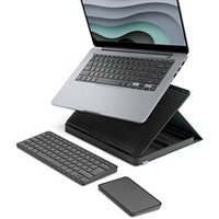 Casa Pop Up Desk Graphite, support, clavier sans fil, pavA tactile
