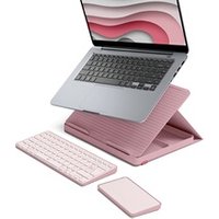 Casa Pop Up Desk Rose, support, clavier sans fil, pavA tactile
