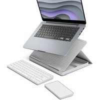 Casa Pop Up Desk White, support, clavier sans fil, pavA tactile
