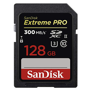 Sandisk SanDisk Extreme PRO SDXC 128 Go UHS II U3 V90 Classe 10