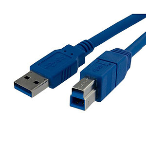 StarTech com Cable USB A 3 0 vers USB B M M 1 m Blue
