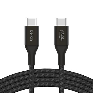 Belkin Cable USB C vers USB C 240W renforce Black 1 m