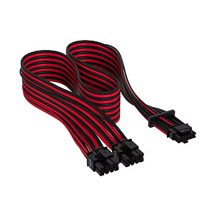 Corsair cable 600W 12 4A�broches PCIe GenA�5 Black Red