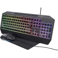 Pack gaming 3 en 1 Trust Duox Clavier Azerty souris et tapis Black