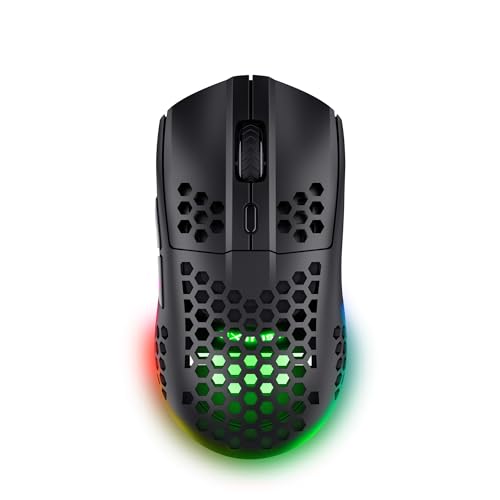 Trust Gaming GXT 929 Helox Souris Gaming sans Fil Ultralegere 75g 80h de Batterie Recepteur Micro USB 24 GHz DPI Reglable 800 4800 Souris Gamer Rechargeable LED PC Ordinateur Black
